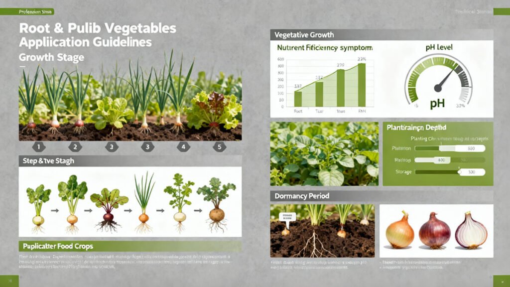 Root & Bulb Vegetables Application Guidelines by Growth Stage