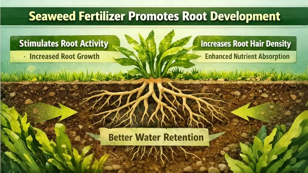 Seaweed Fertilizer Promotes Root Development