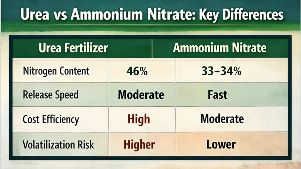 Urea vs Ammonium Nitrate Key Differences