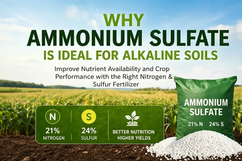 Ammonium sulfate fertilizer improving nutrient availability and crop performance in alkaline soils
