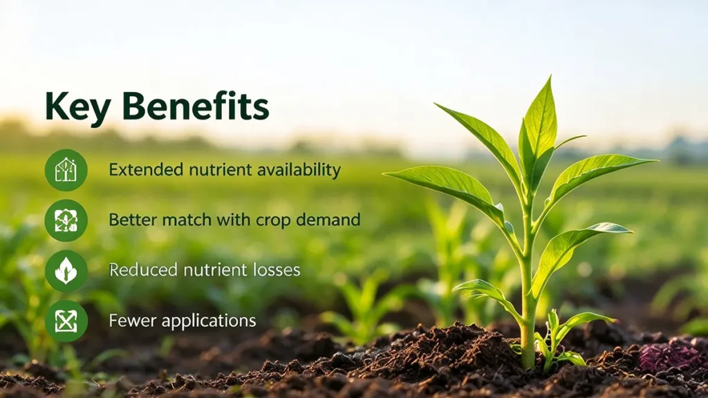 Key benefits of controlled-release fertilizer including extended nutrient availability and improved nutrient management