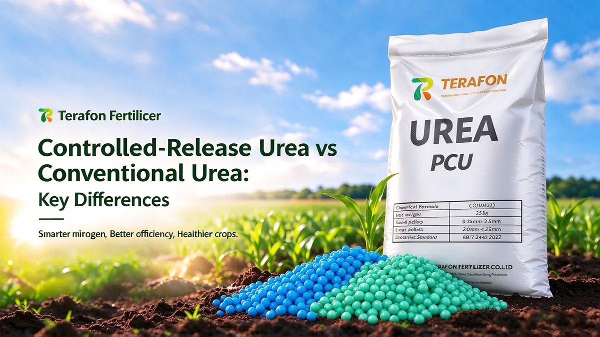 Controlled-release urea vs conventional urea showing key differences in nitrogen release and fertilizer application